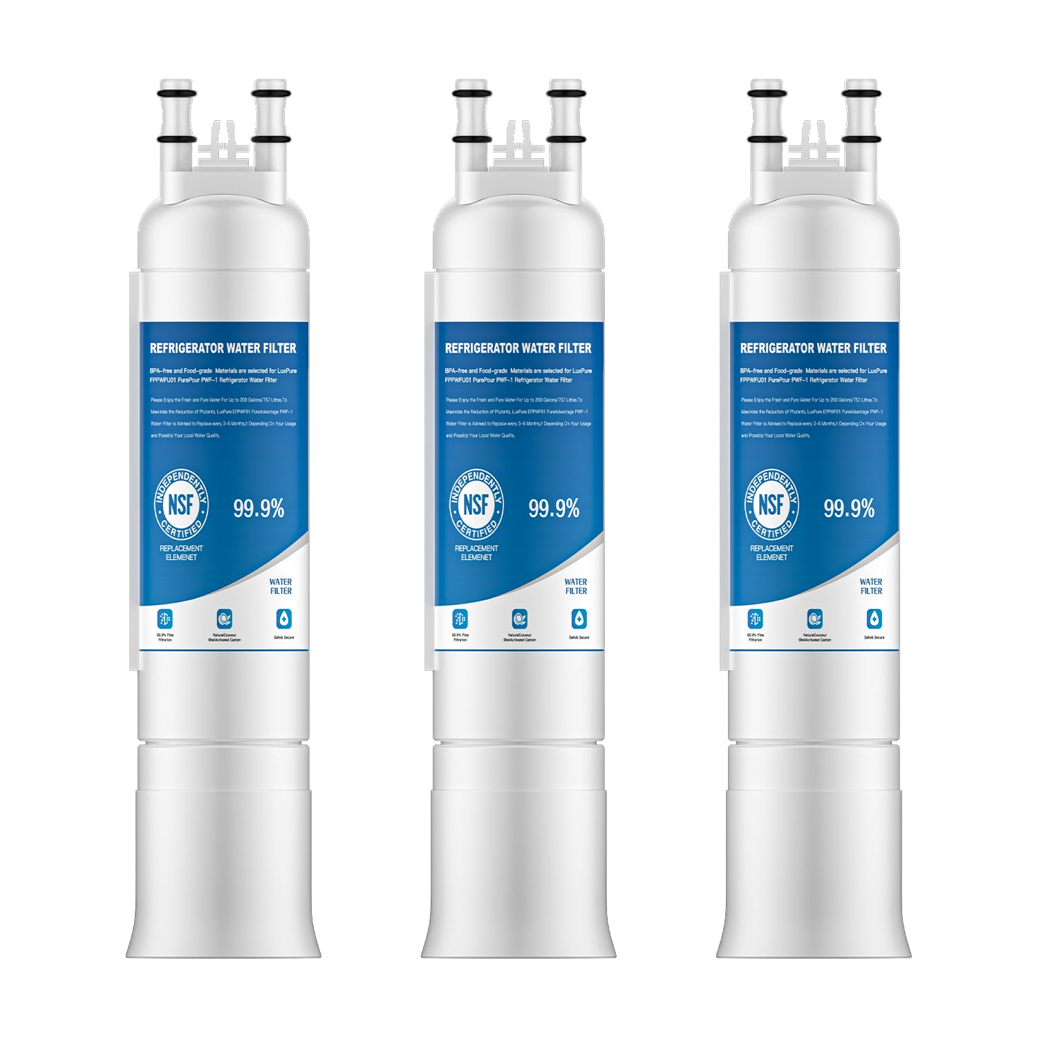 Discountfilterpro Compatible With EPPWFU01 Pure Advantage PWF-1 FPPWFU01 Water Filter 3 Pack