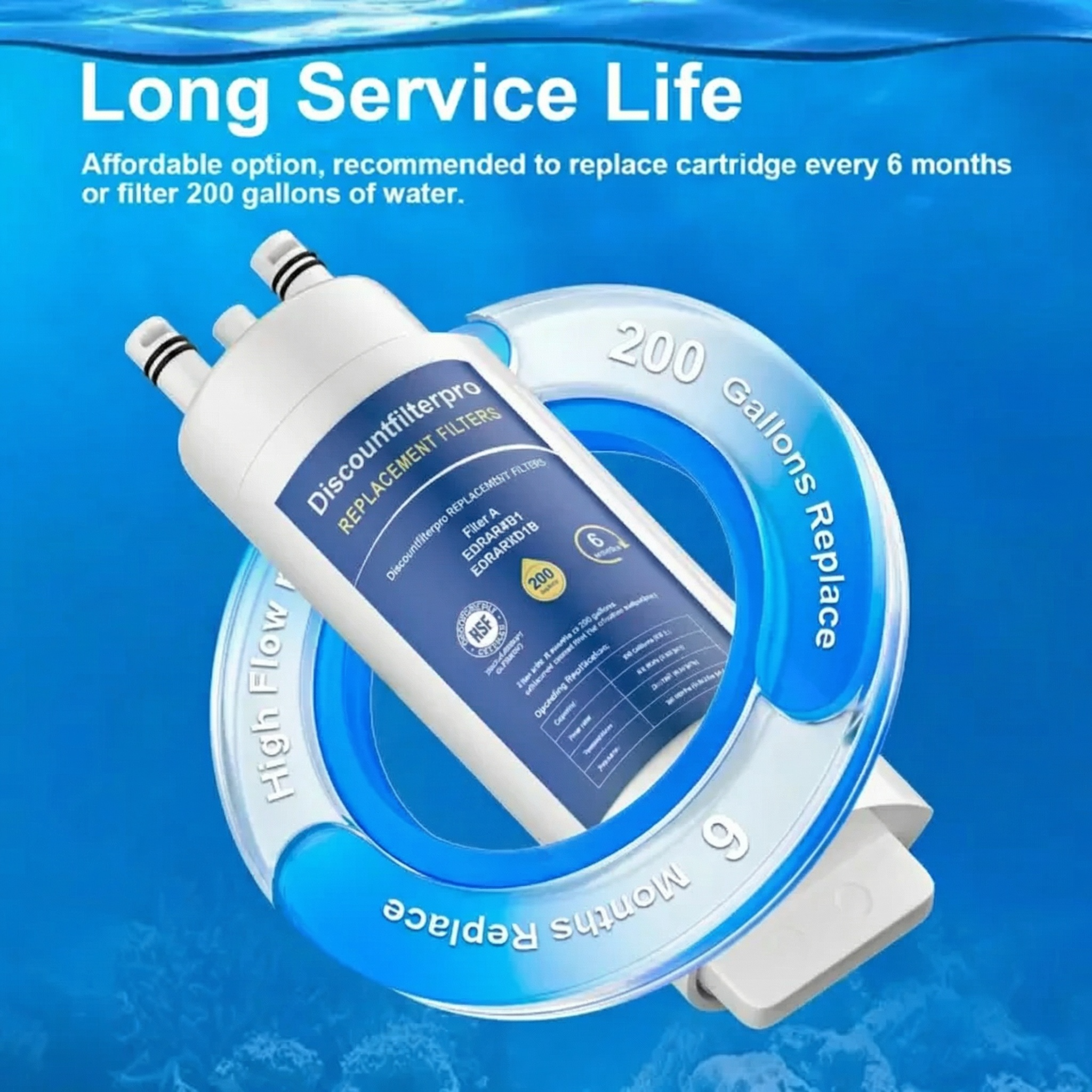 Discountfilterpro EDRARXD1 Water Filter Replacement Compatible with Everydrop Filter A EDRARXD1B Refrigerator Water Filter 2 Pack