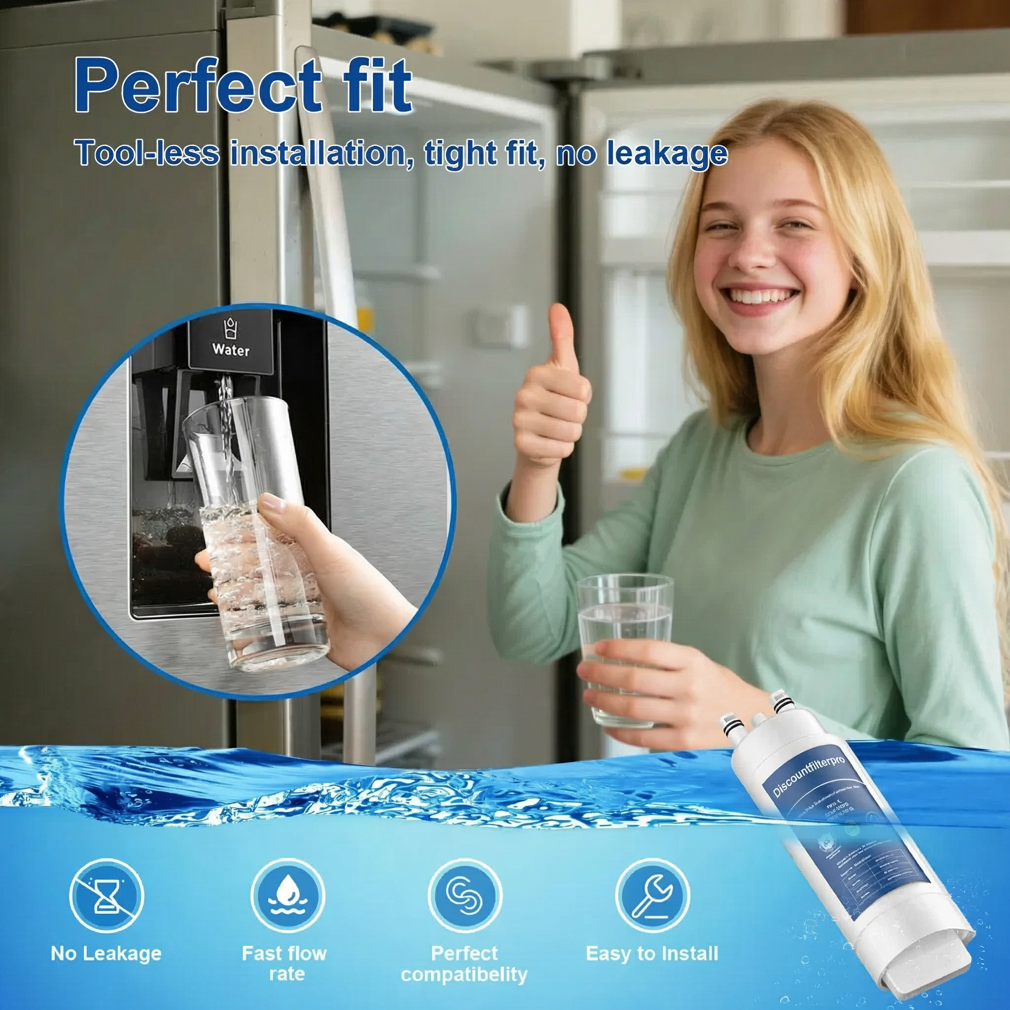 Discountfilterpro EDRARXD1 Water Filter Replacement Compatible with Everydrop Filter A EDRARXD1B Refrigerator Water Filter 1 Pack